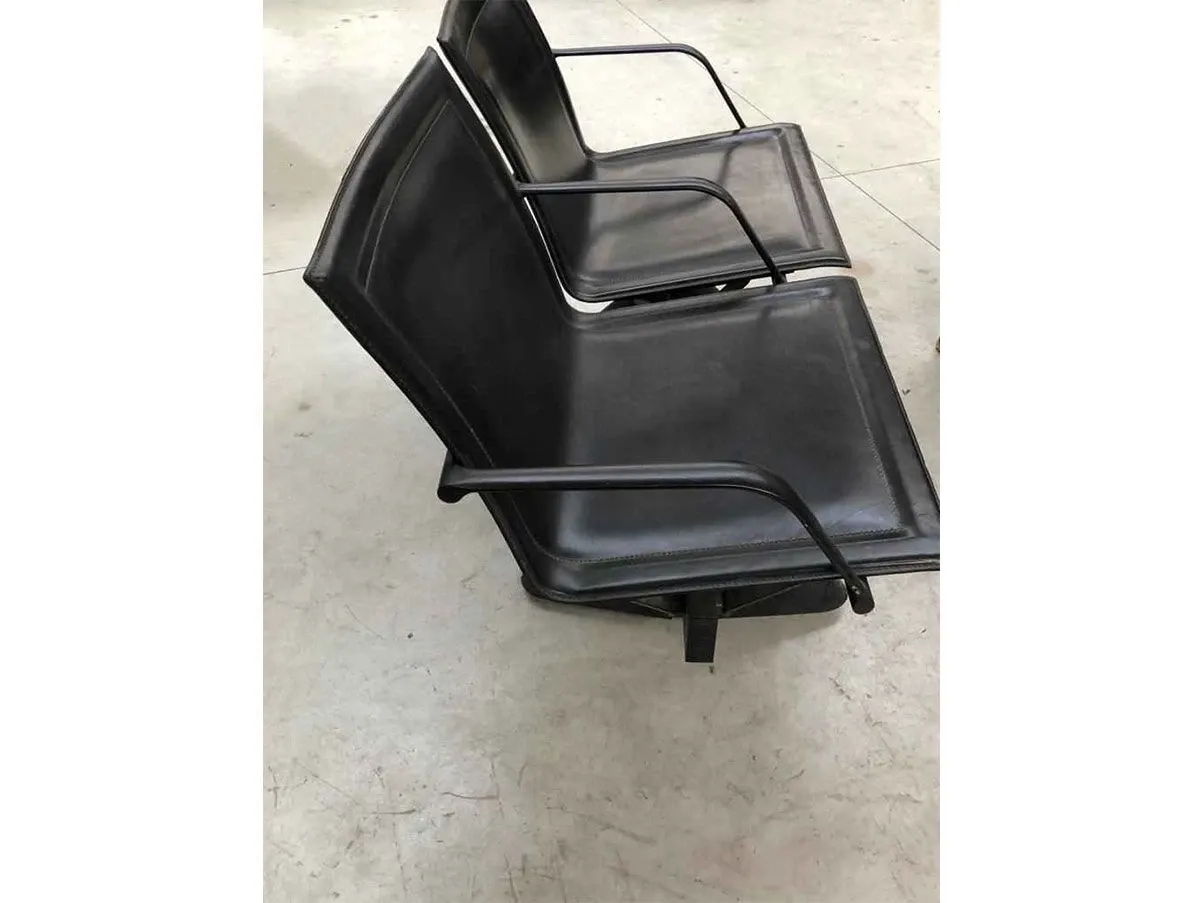 Wartebank 2-Sitzer Leder (schwarz) 4