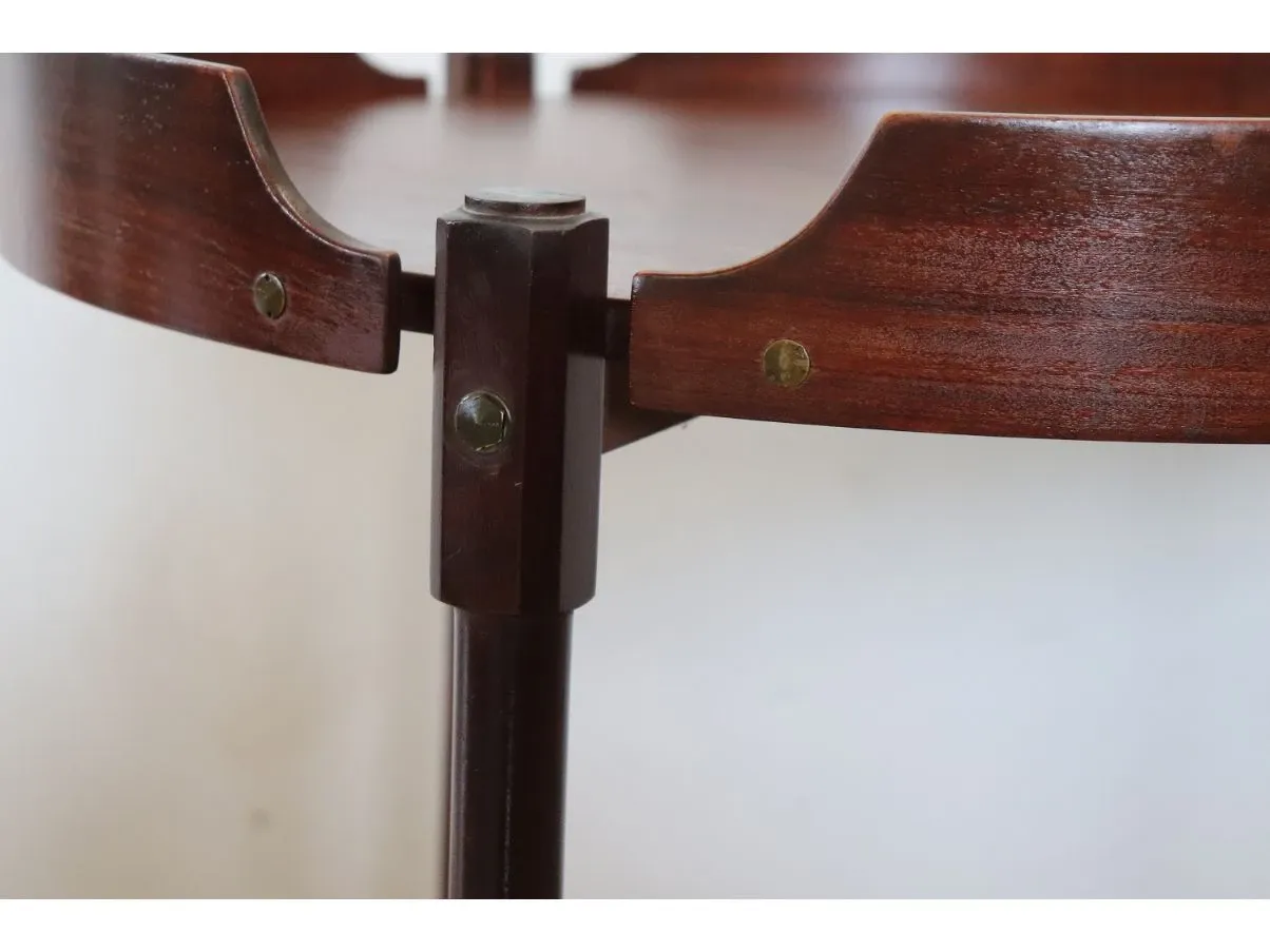 Round vintage teak bar cart (1950s) 6