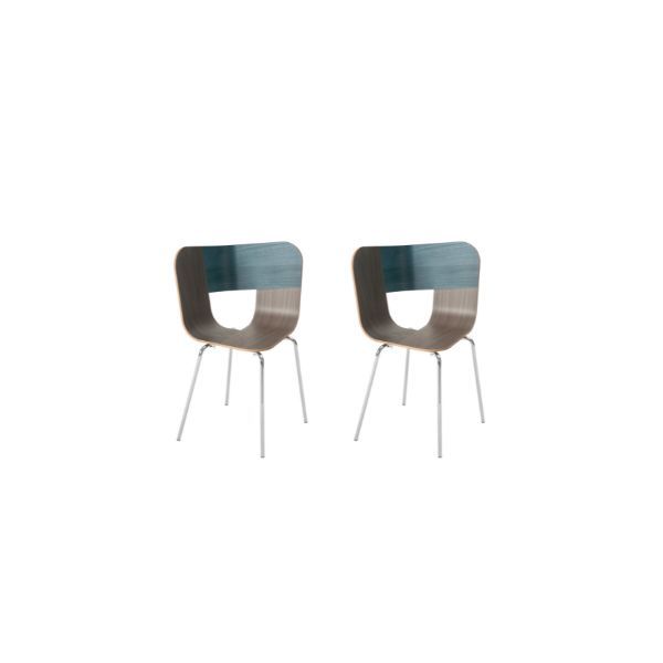 Pair of Tria Metal chairs in ash and steel by Lorenz and Kaz, Colé Italia image