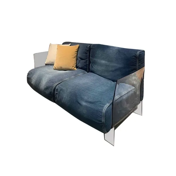 Pop 2 seater sofa in polycarbonate and jeans fabric, Kartell image