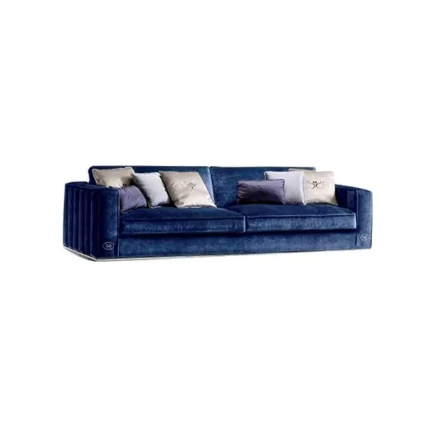 4 seater sofa F Uno in solid wood and velvet, MD Work image