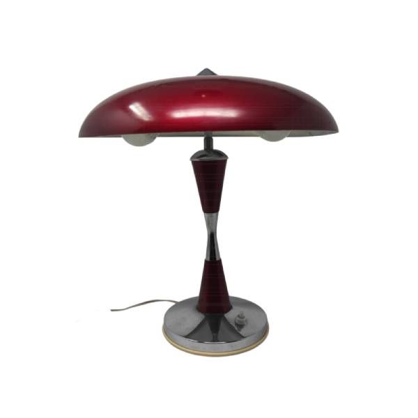 Image of Lampada da tavolo vintage in alluminio cromato (anni '50),