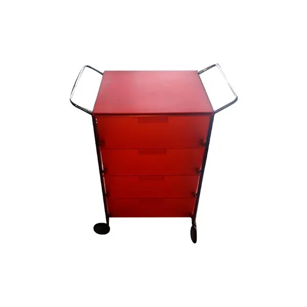 Plastic storage unit on wheels (red), Kartell image