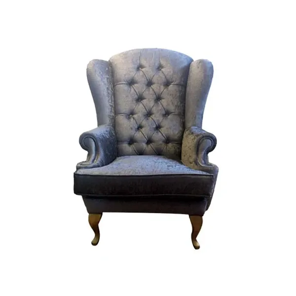 Beatrice armchair in fabric with gold leaf legs image