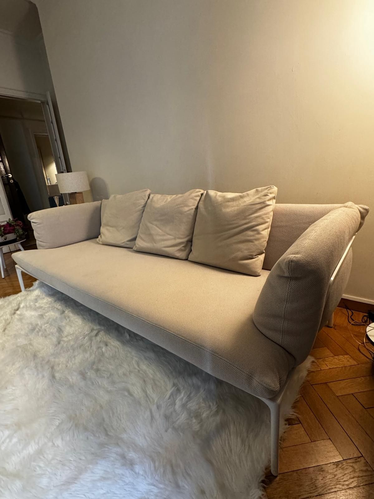Divano 3 posti Yale X in tessuto (sabbia), MDF Italia Main