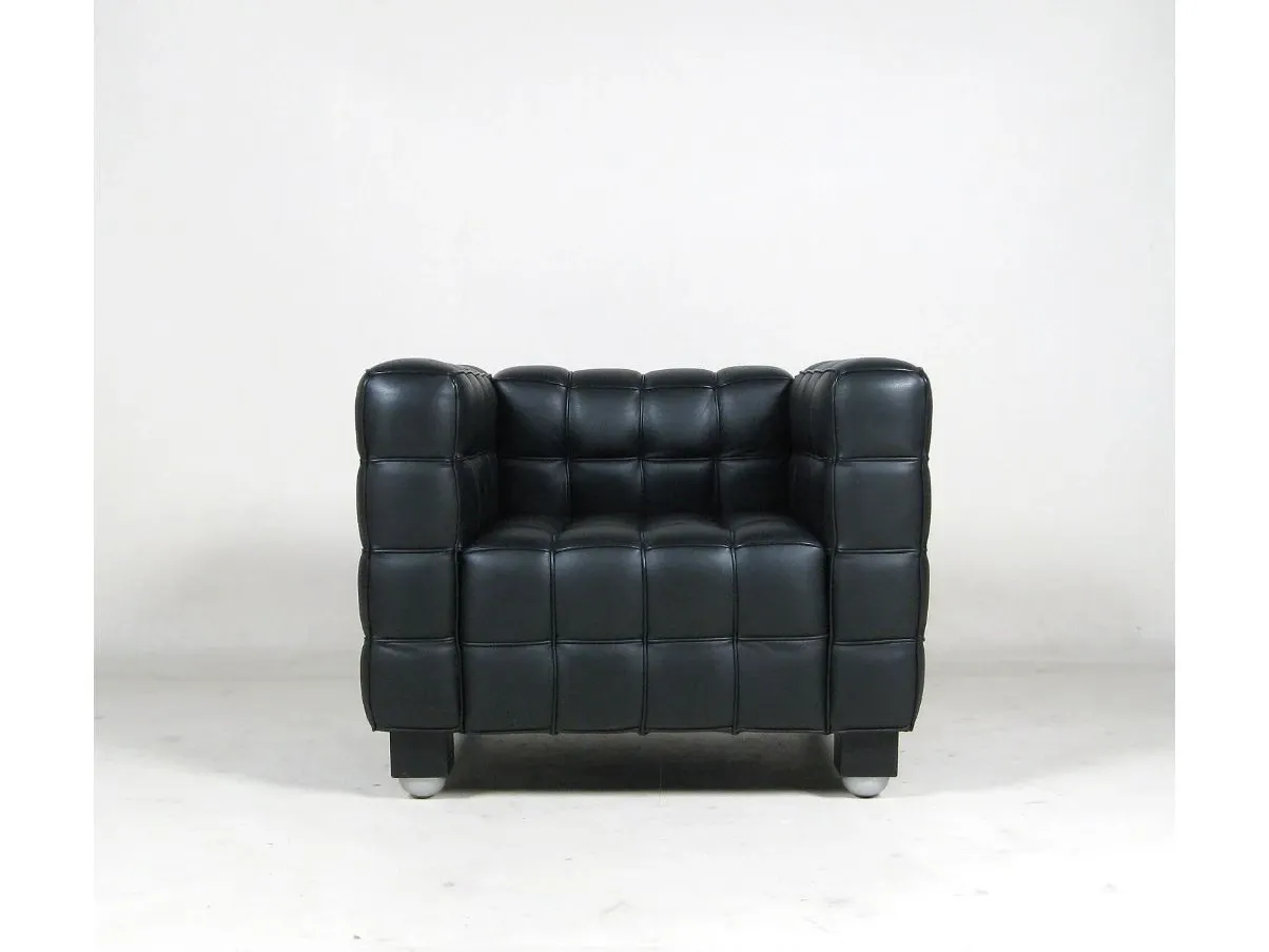 Poltrona Kubus in pelle nera vintage (anni '80), MDF ITALIA 2
