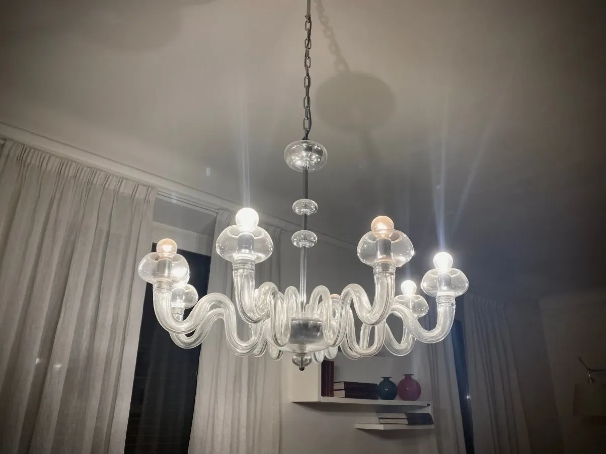 Lampadario a 8 luci Bissa Boba, Barovier&Toso 2