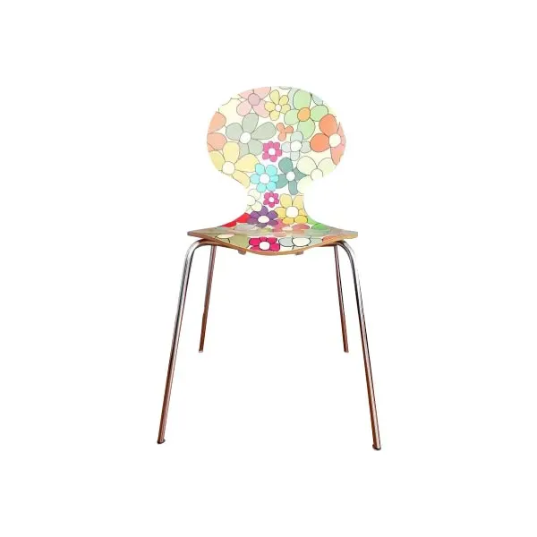 Flowers chair in wood and metal, Creativando image