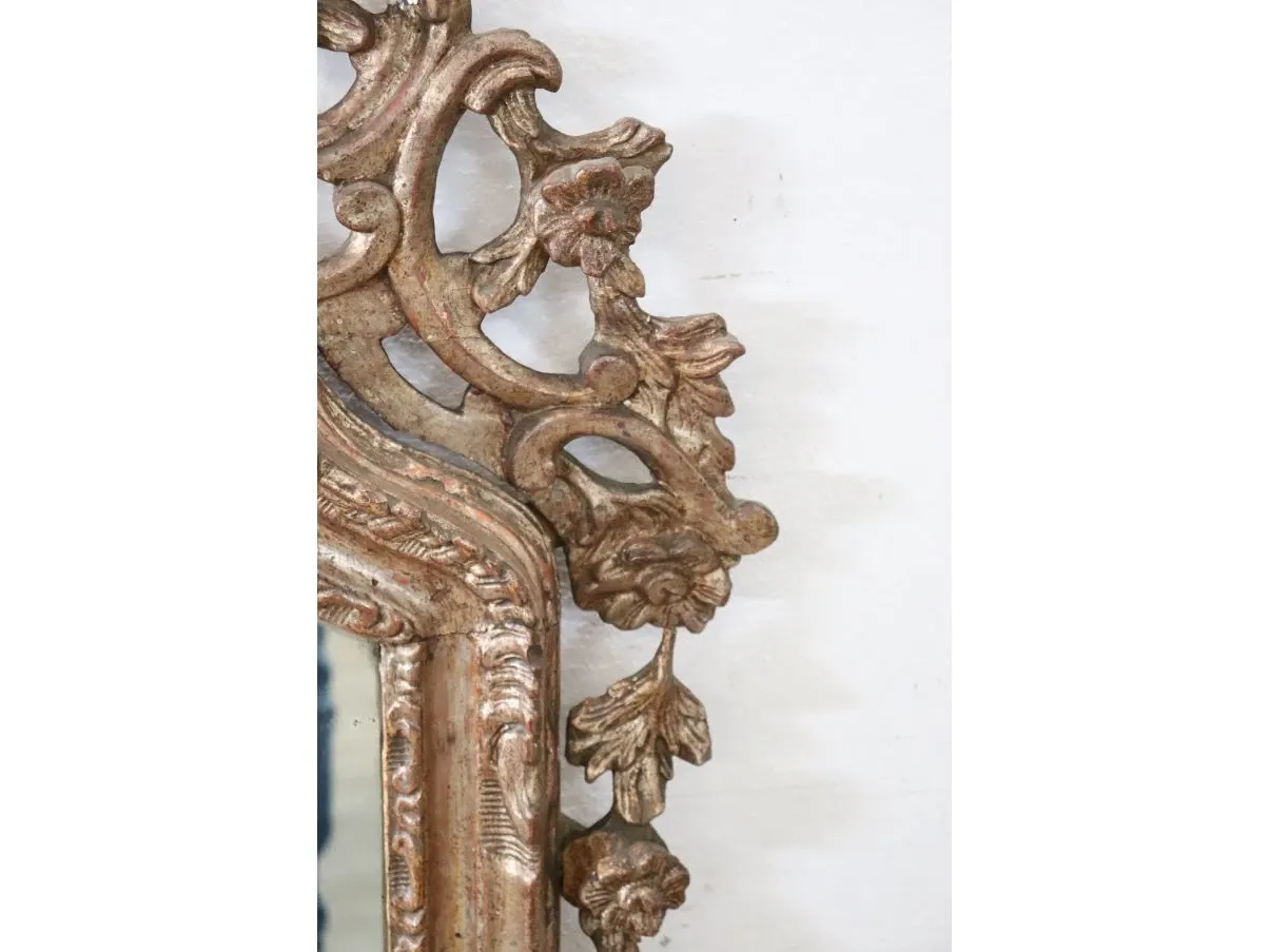 Specchio da parete vintage in legno intagliato ('700), 4