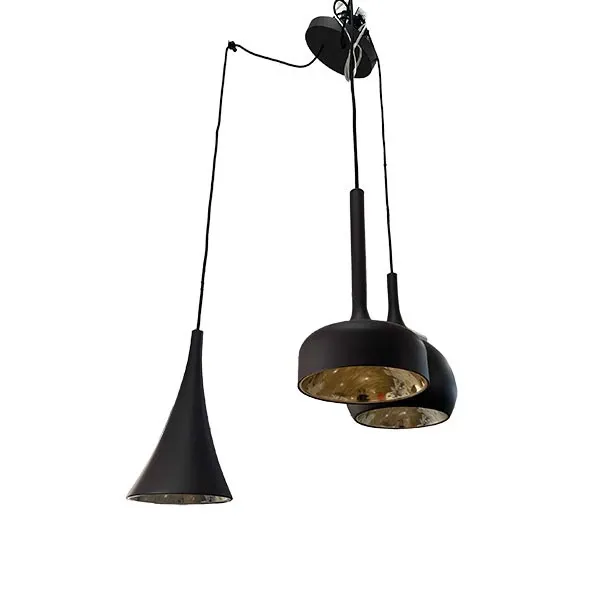 Sixties pendant lamp with 3 lights in metal (gold), Grok 3