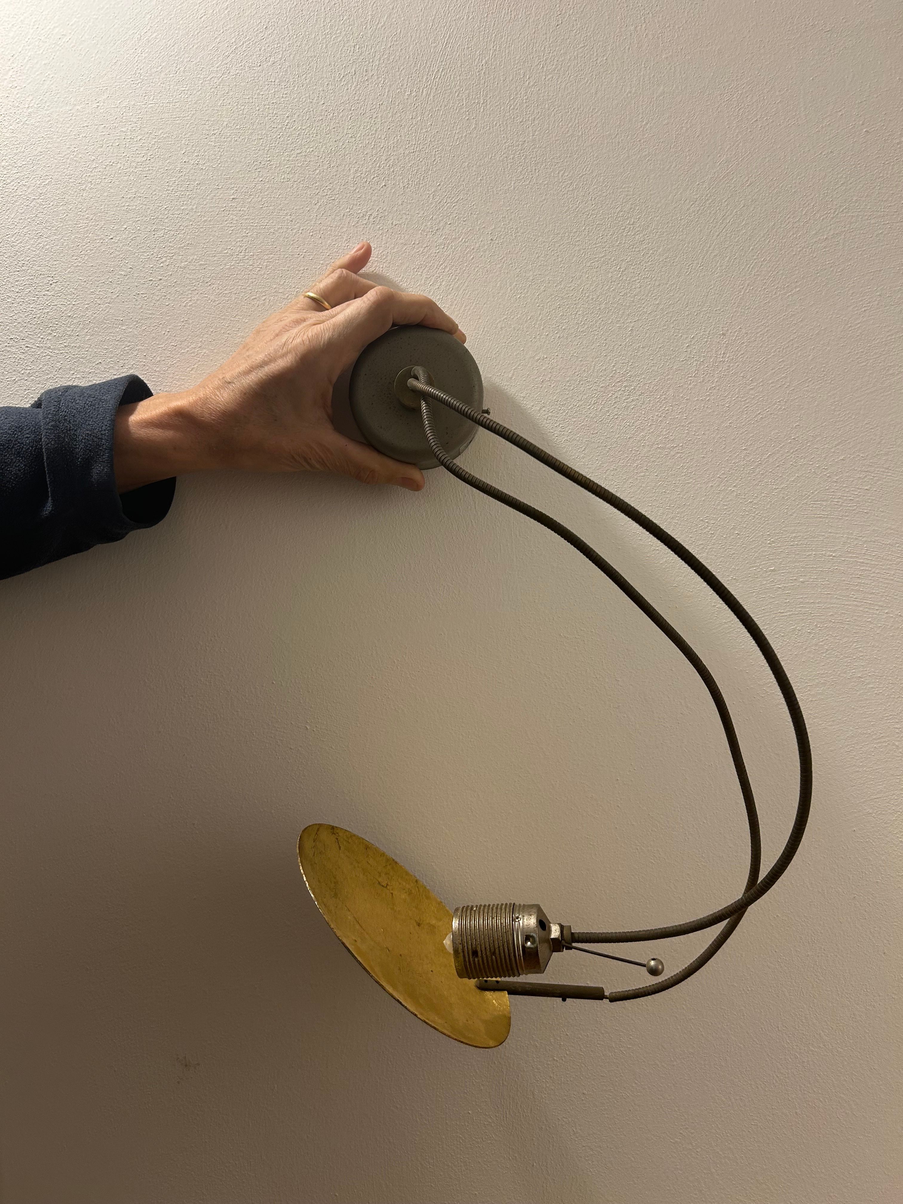 Oroflex Brass and Gold Leaf Wall Lamp Details