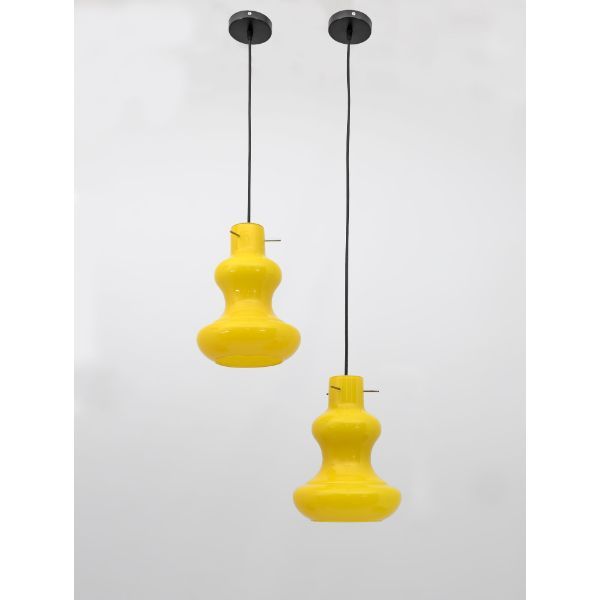 Pair of Murano glass pendants from the Middle Ages Massimo Vignelli (1960s), Vistosi image