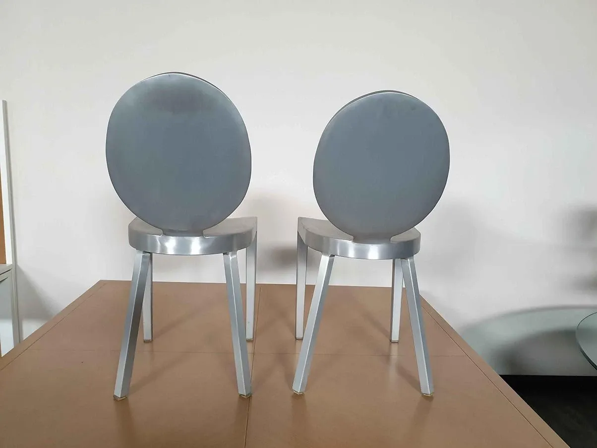 Kong chair by Philippe Starck brushed aluminum, Emeco 2