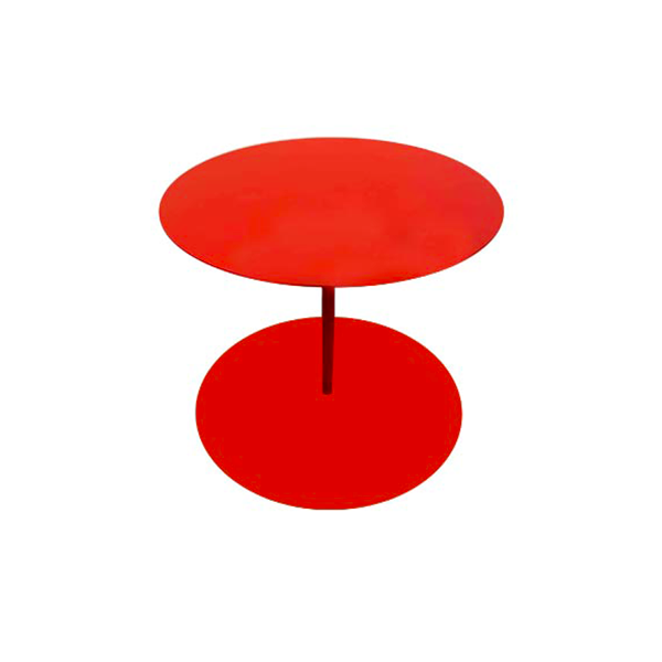 Tavolino rotondo Gong in metallo (rosso), Cappellini image