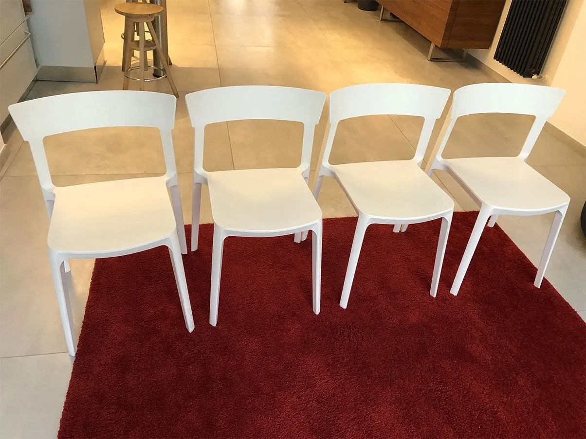 4er-Set Skin Stühle aus Kunststoff (Weiß) 4