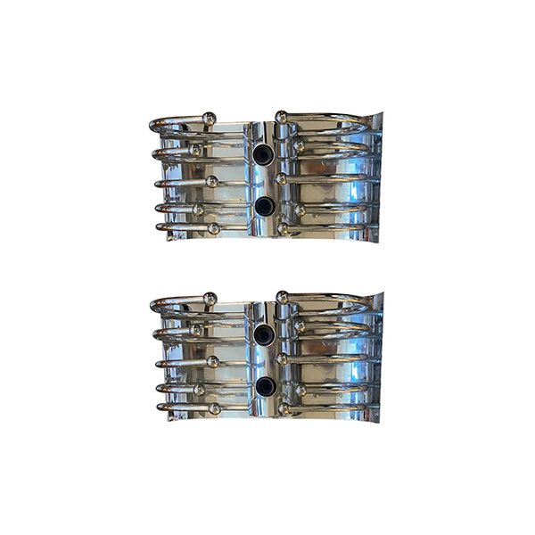 Set 2 appliques vintage in metallo (anni '70), Deesup