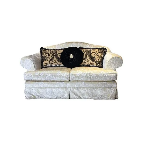 Emma 2 seater sofa in damask velvet (white), Bruno Zampa image