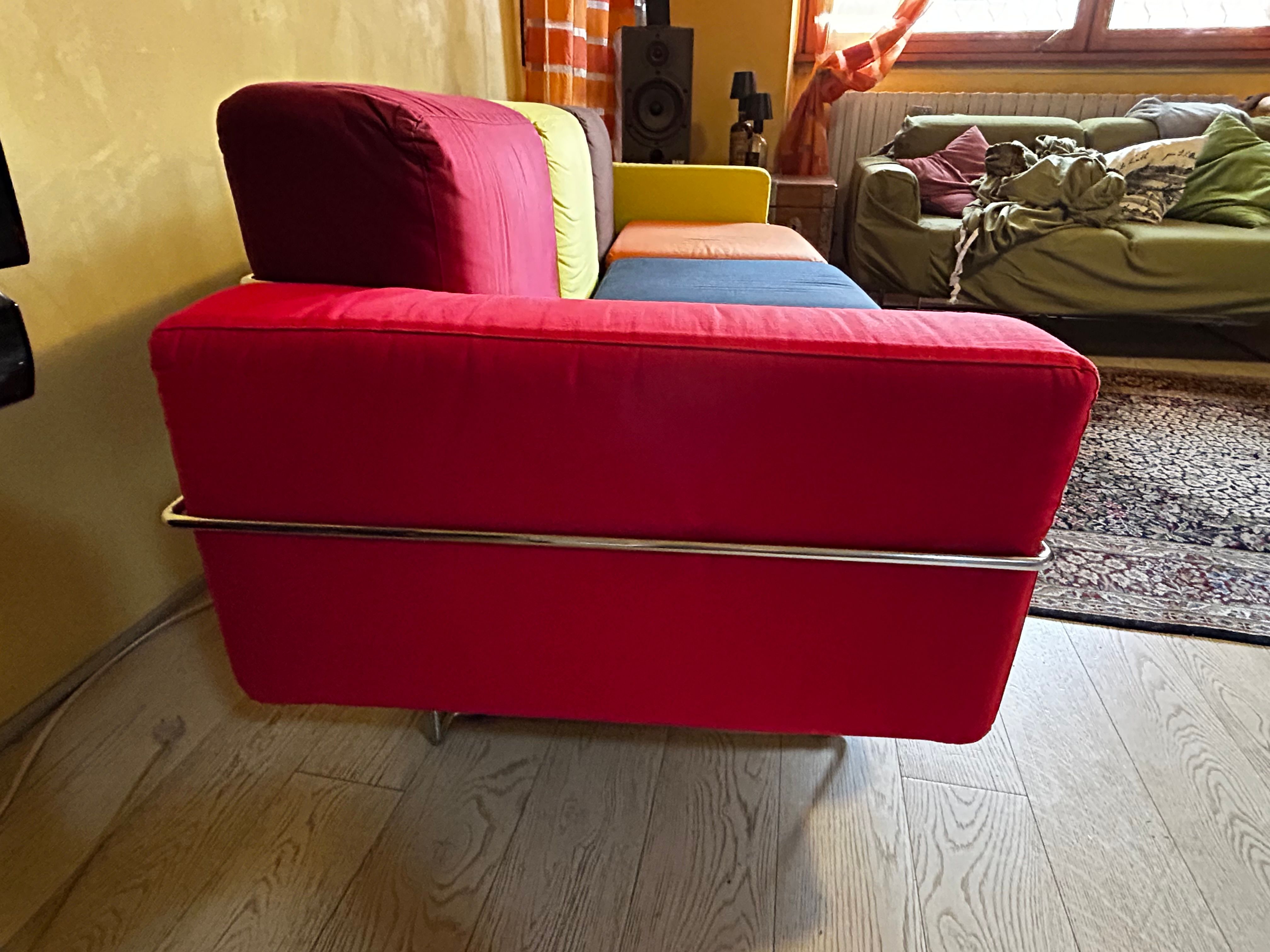 3 seater sofa Ipercubik multicolored by Pepe Tanzi, Biesse Side