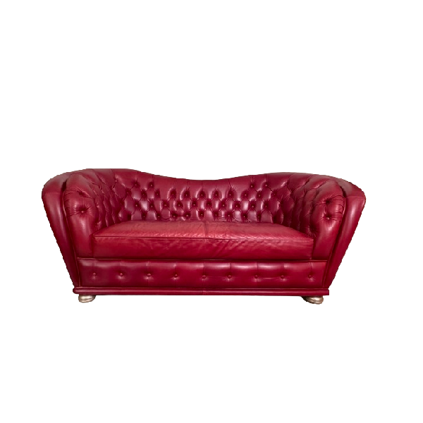 Chesterfield sofa in red leather, Epoque by Egon Furstenberg image