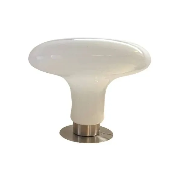Vintage table lamp in white Murano glass, image