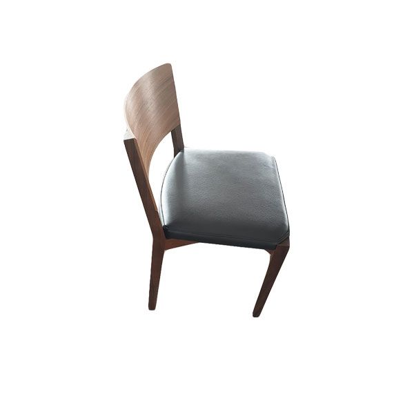 Lario chair in wood with eco-leather seat (black), Porro image