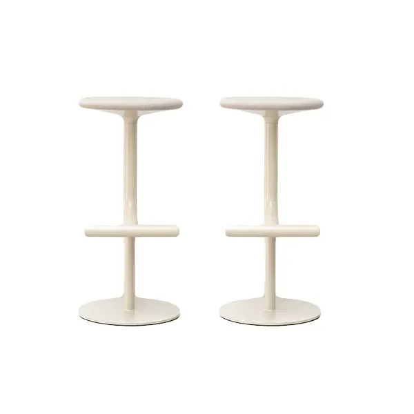 Set of 2 Tibu high swivel stools in steel (beige), Magis image