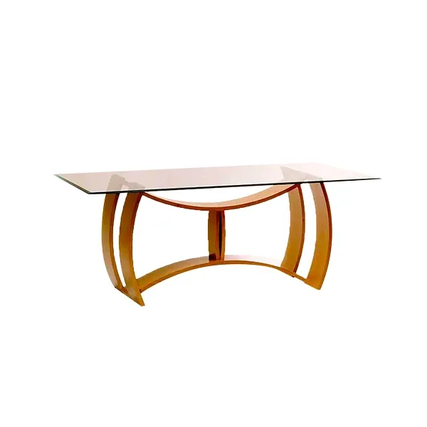 Hondas rectangular table in wood and glass, Teknodesign image