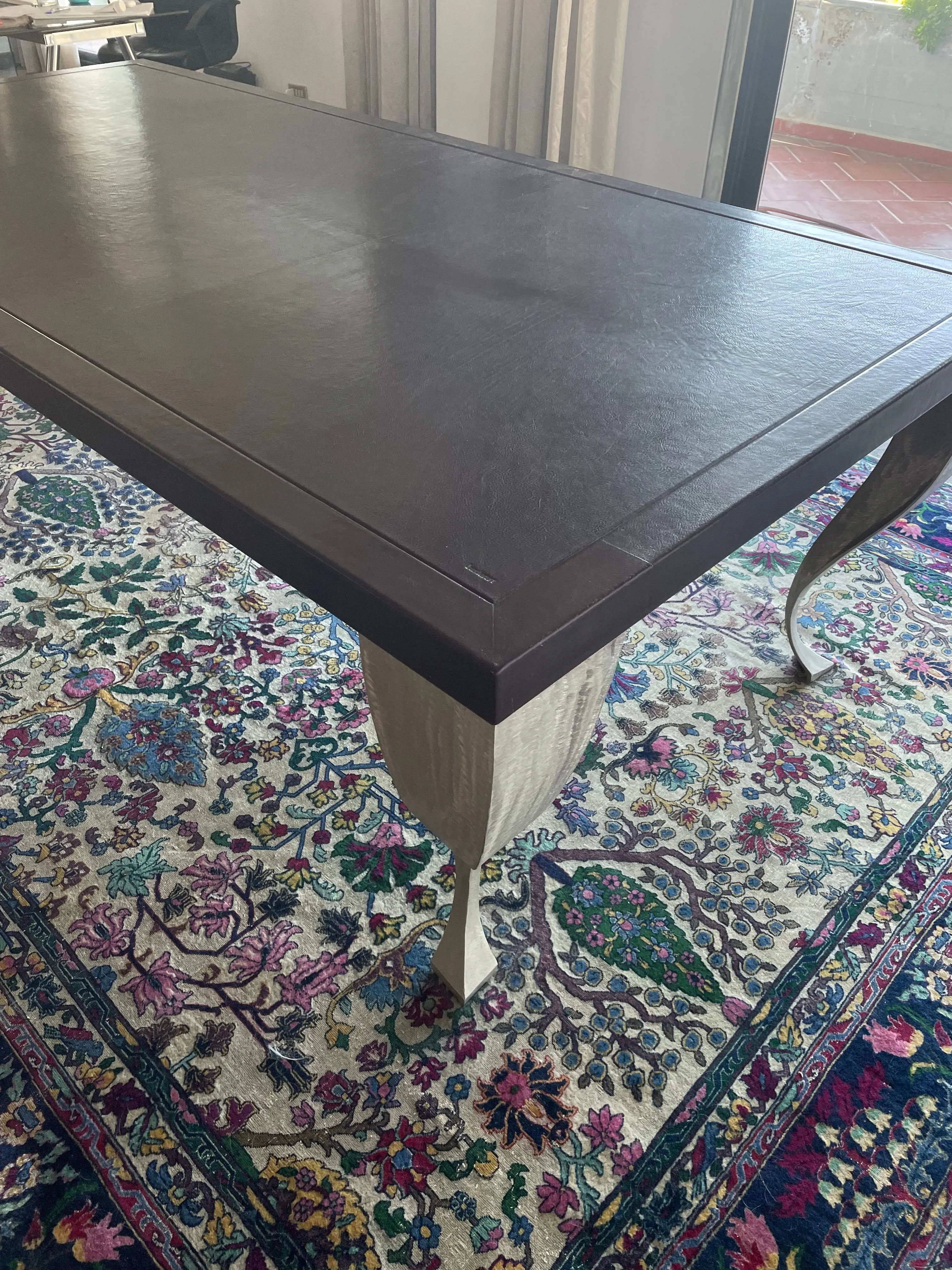 Venus rectangular table with leather top, Baxter 3