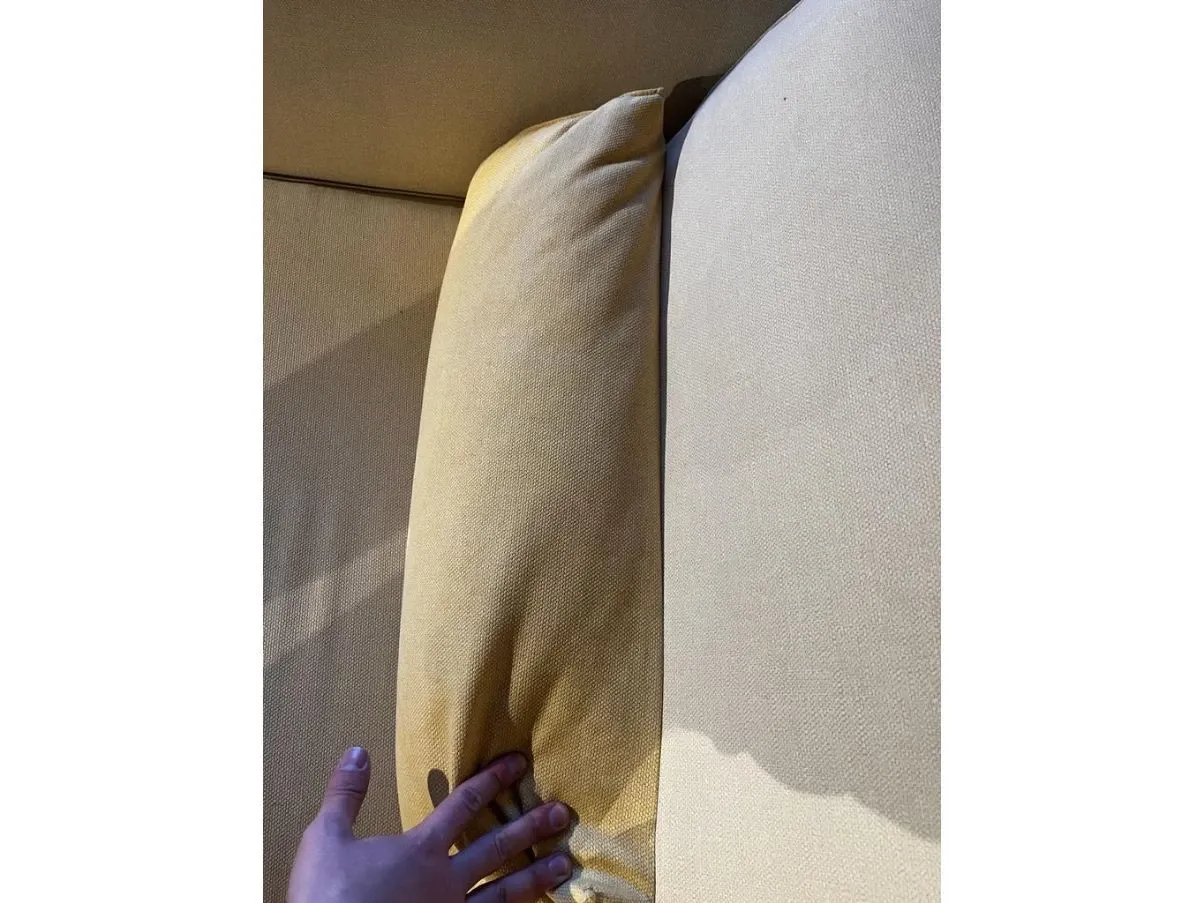 2 seater sofa in light yellow fabric, SX 5