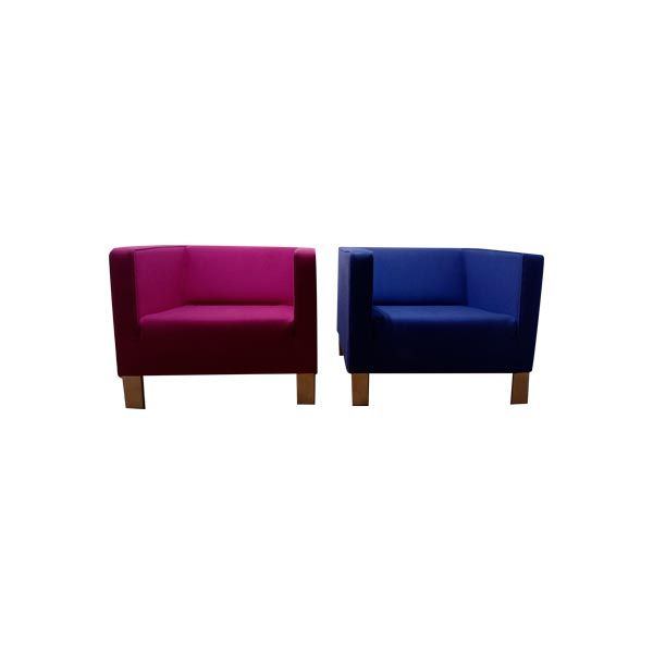Set of 2 blue and pink Lekker Strak armchairs, Lensvelt image