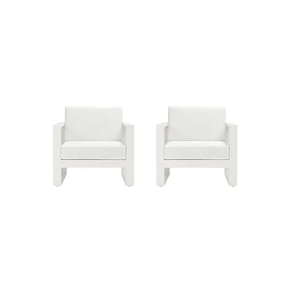 Set of 2 white Matisse armchairs, Janus et Cie image