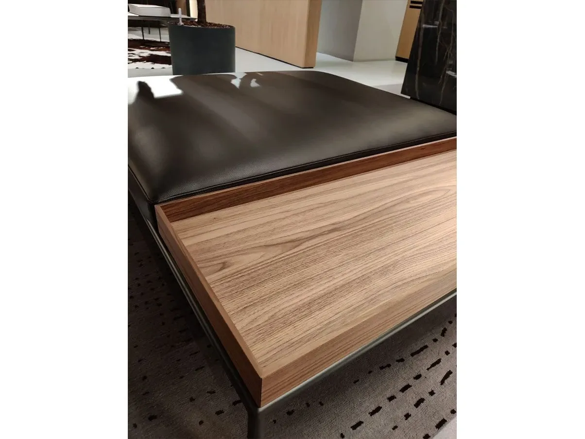 272 Mex-hi pouf coffee table in Canaletto walnut and leather 1