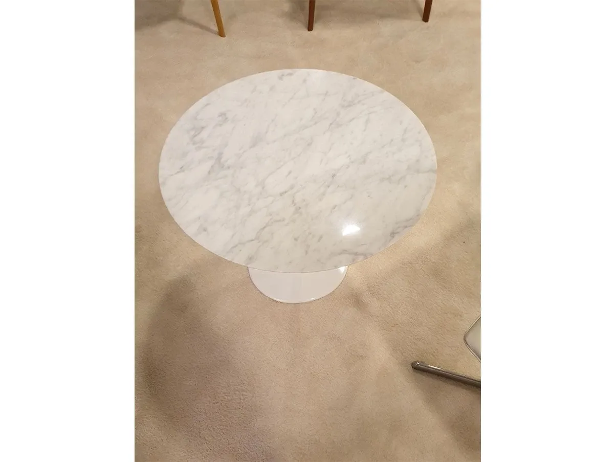 Dizzie oval coffee table with marble top (white) 
