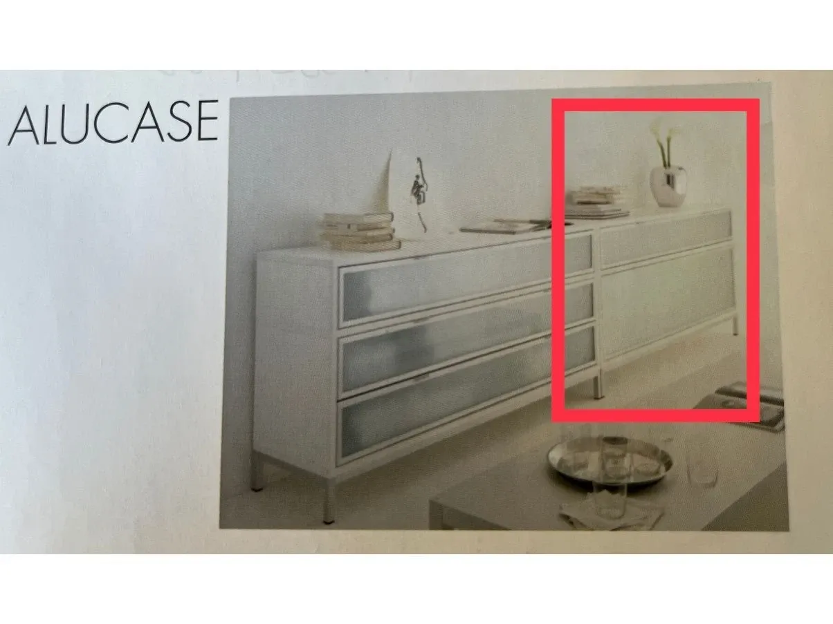 Mobiler weißer Alu-Schrank von Bruno Fattorini 6