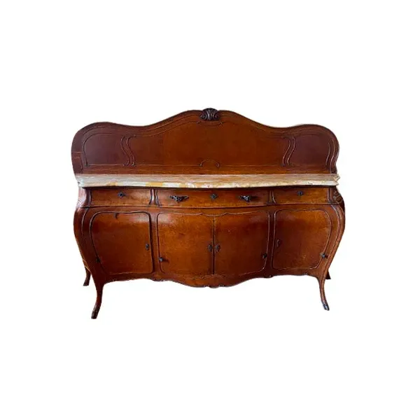 Vintage briar wood sideboard with marble top (late 19th century), image