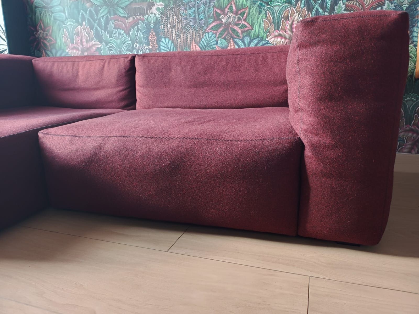 Mags modular and sectional sofa upholstered in wool (burgundy), Hay Main