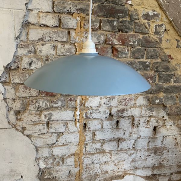 Vintage 80s blue-mauve pendant lamp, Delmas image