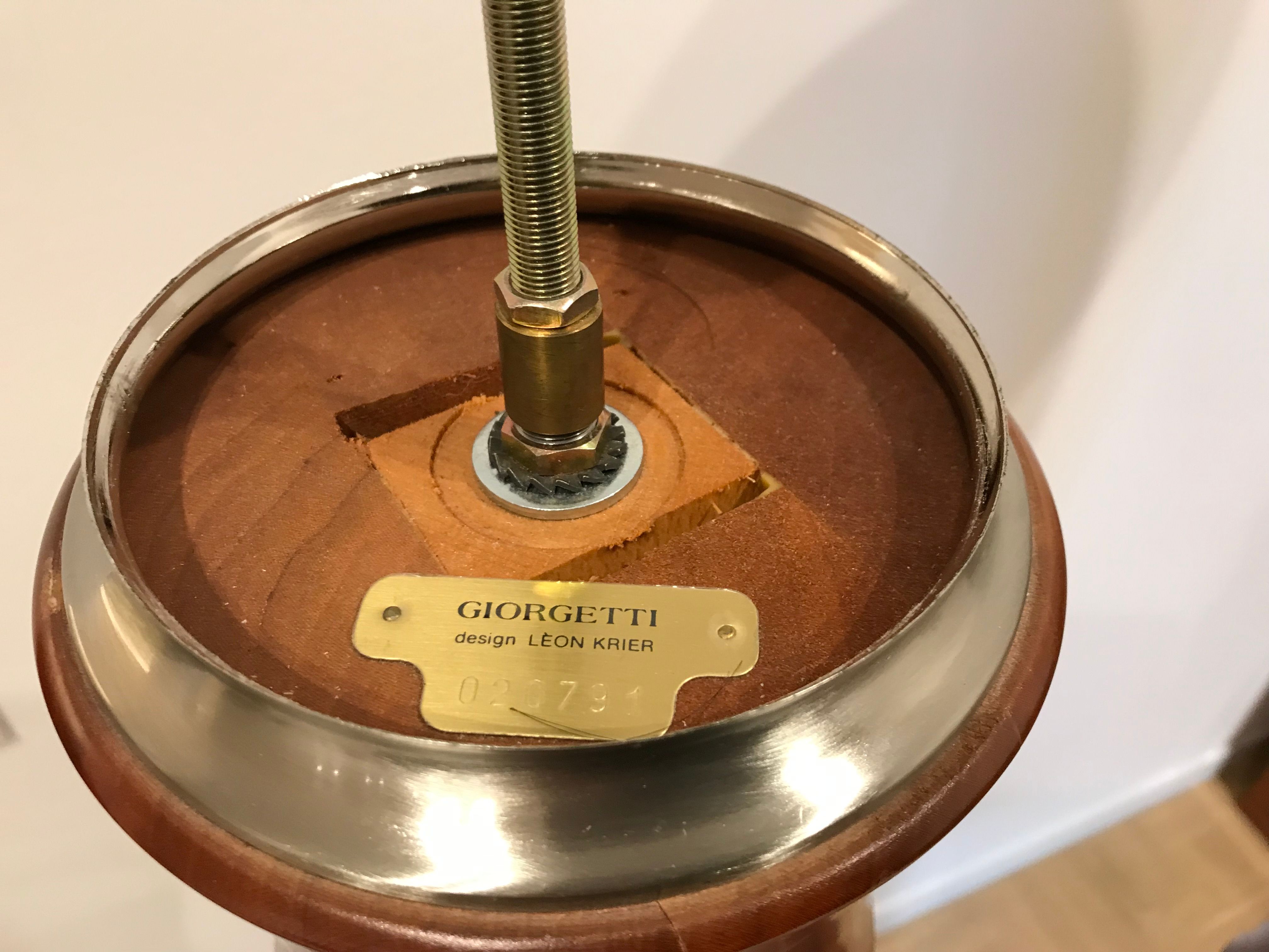 Lampada da terra Palmus in legno massello e vetro di Murano di Leon Krier, Giorgetti Optional8