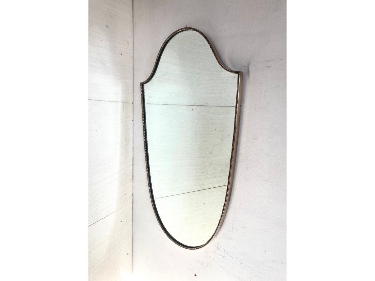 Miroir avec cadre en laiton (années 50) Front