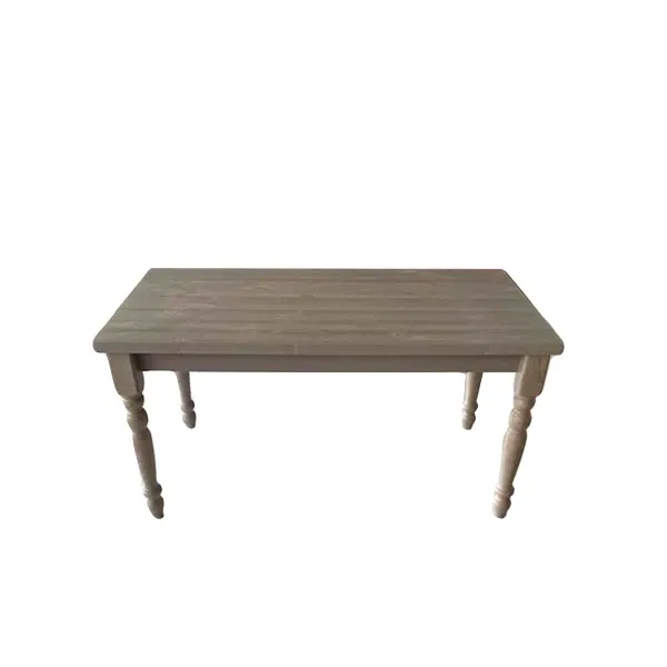 Achille rectangular table in solid wood (grey), MD Work image