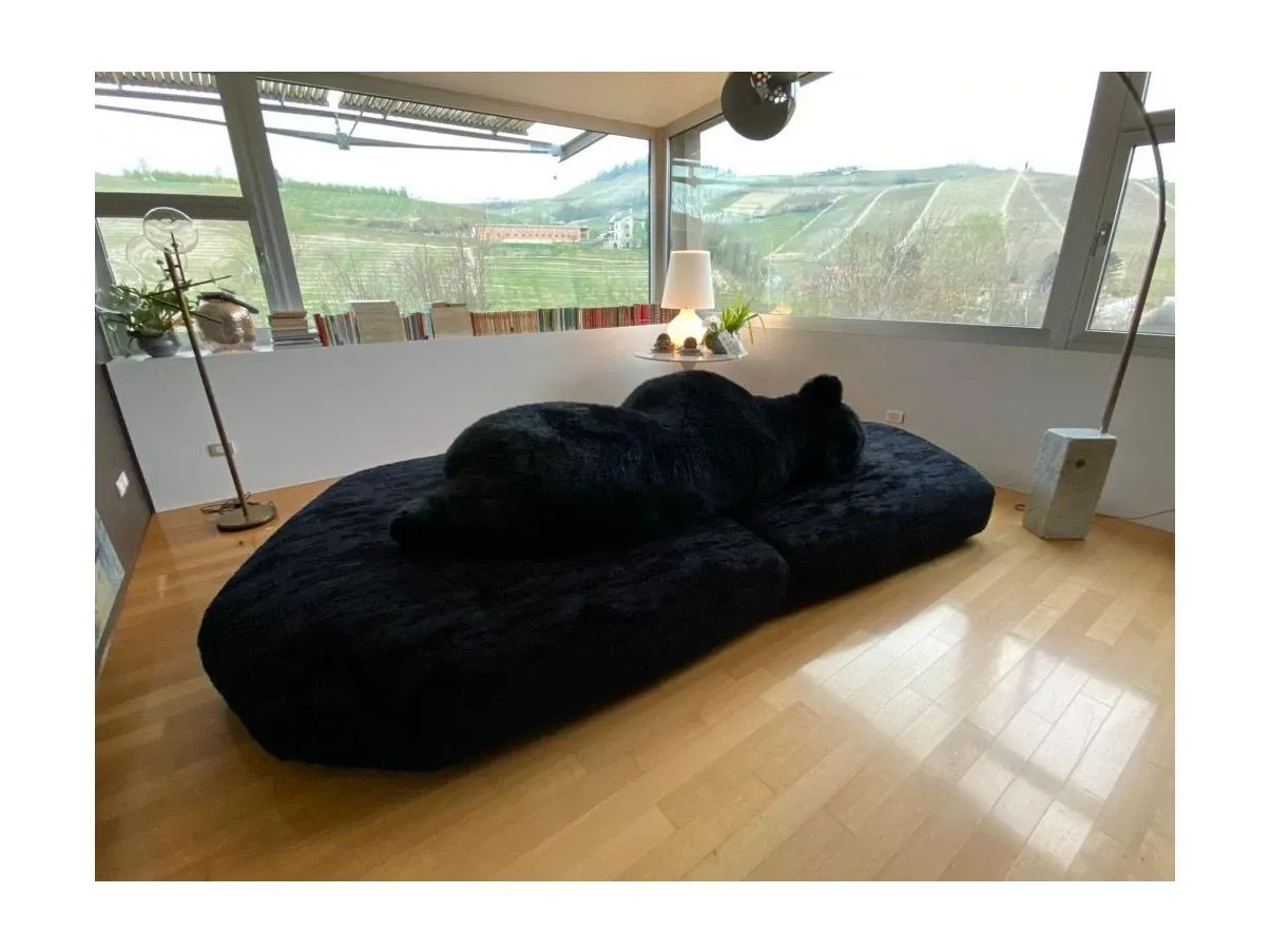 Pack sofa in black fabric 4