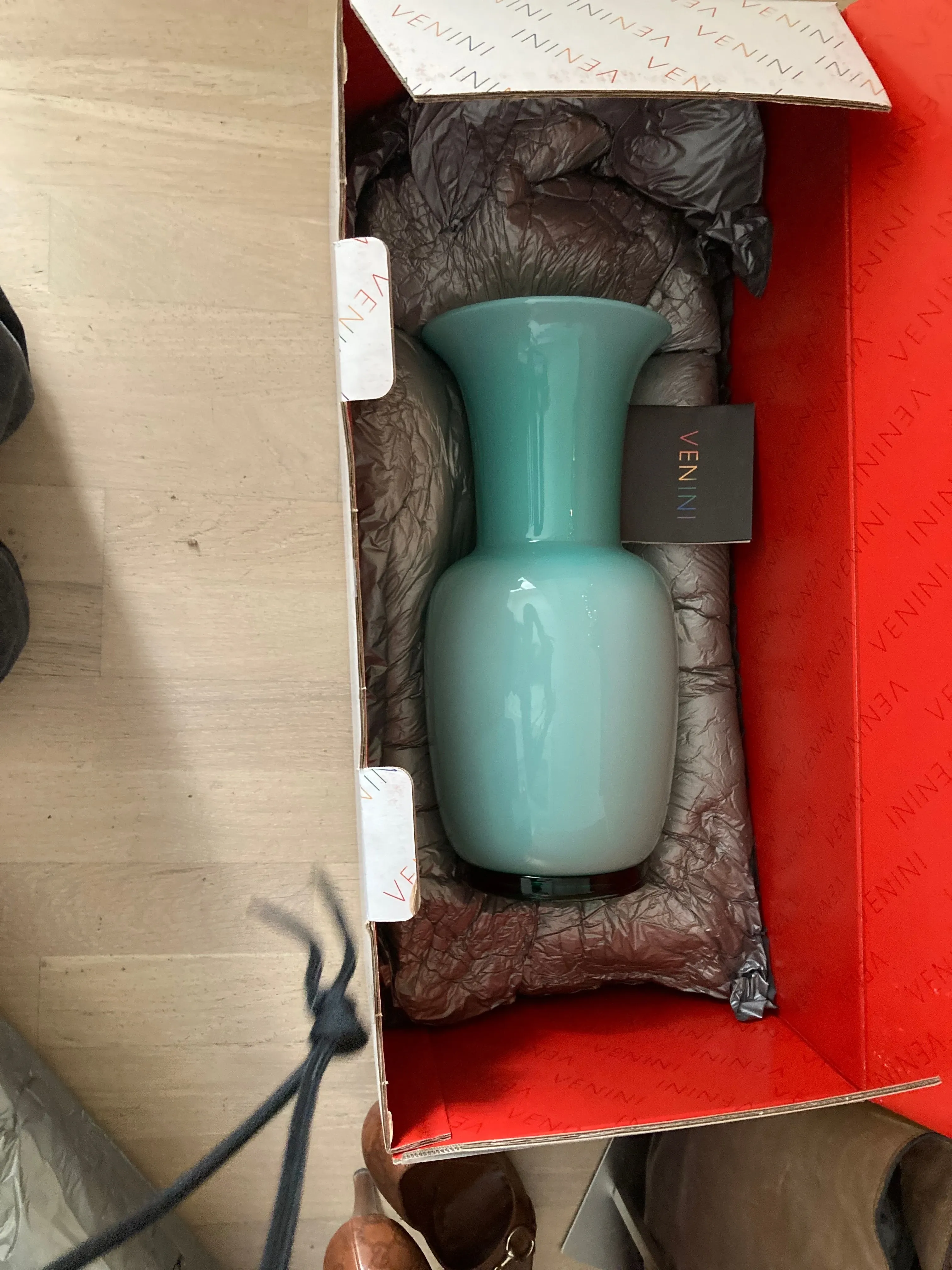Opal glass vase, 6