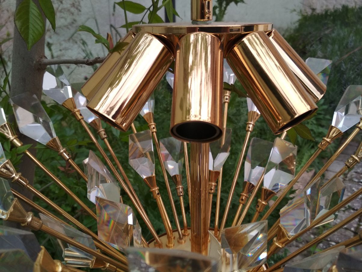 Gold plated chandelier with 8 lights 7