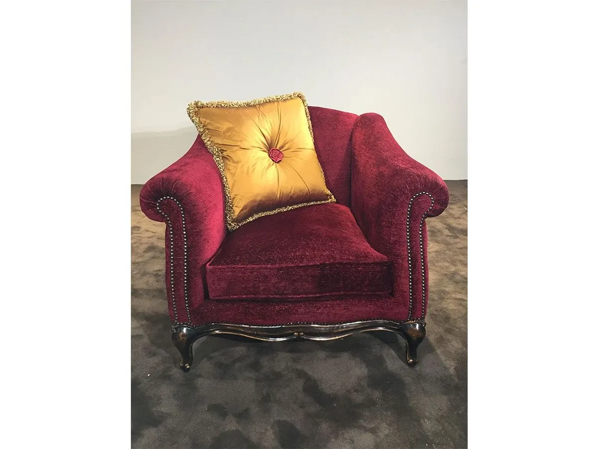 Modigliani armchair in chenille (burgundy), Bruno Zampa 4