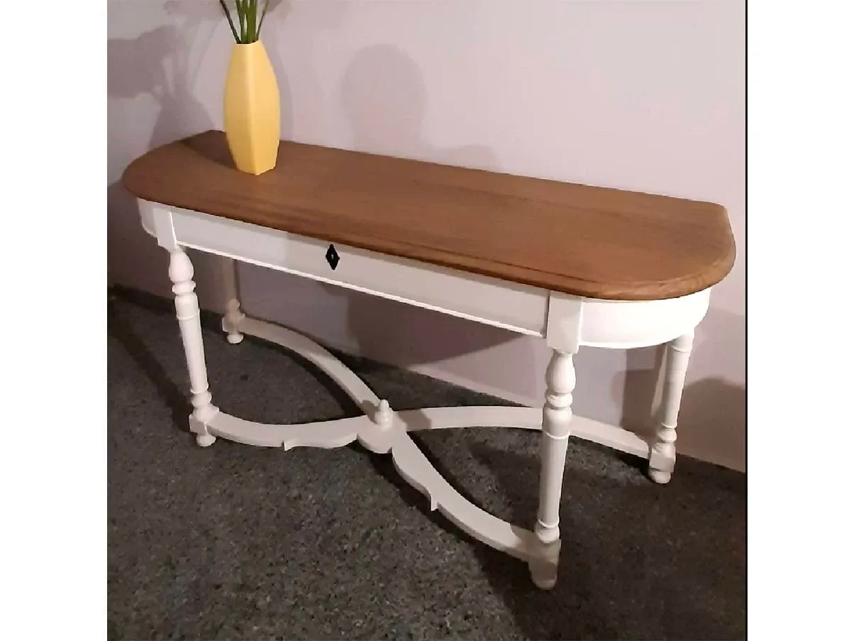 Konsole mit Schublade aus weißer Eiche 1