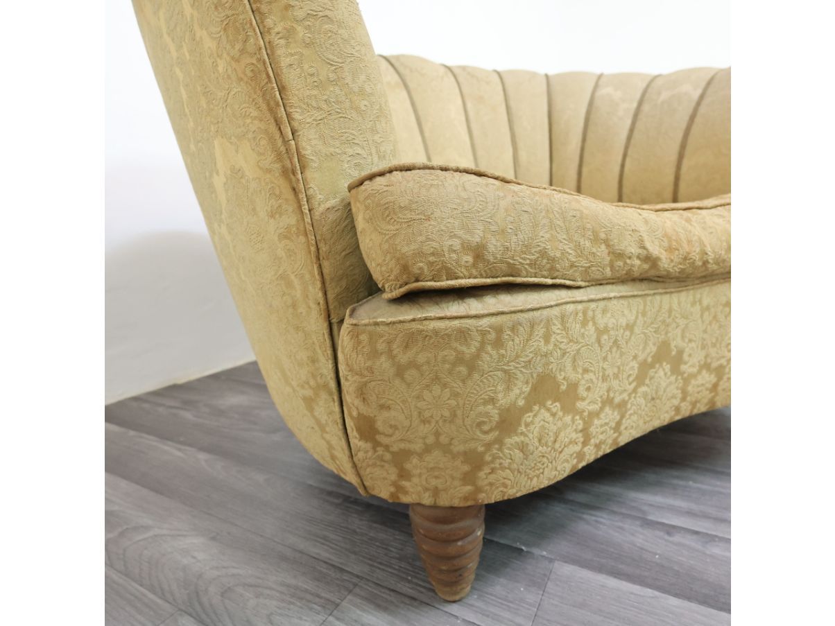 Paar Vintage Sessel aus goldfarbenem Stoff (1950er Jahre) Optional8