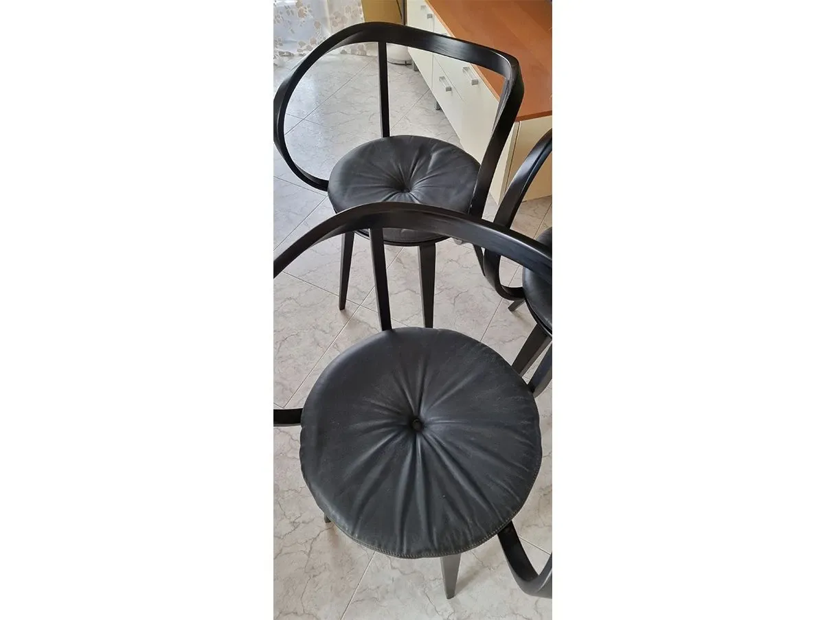 Set of 4 Pretzel chairs by G.Nelson in wood (black) 11