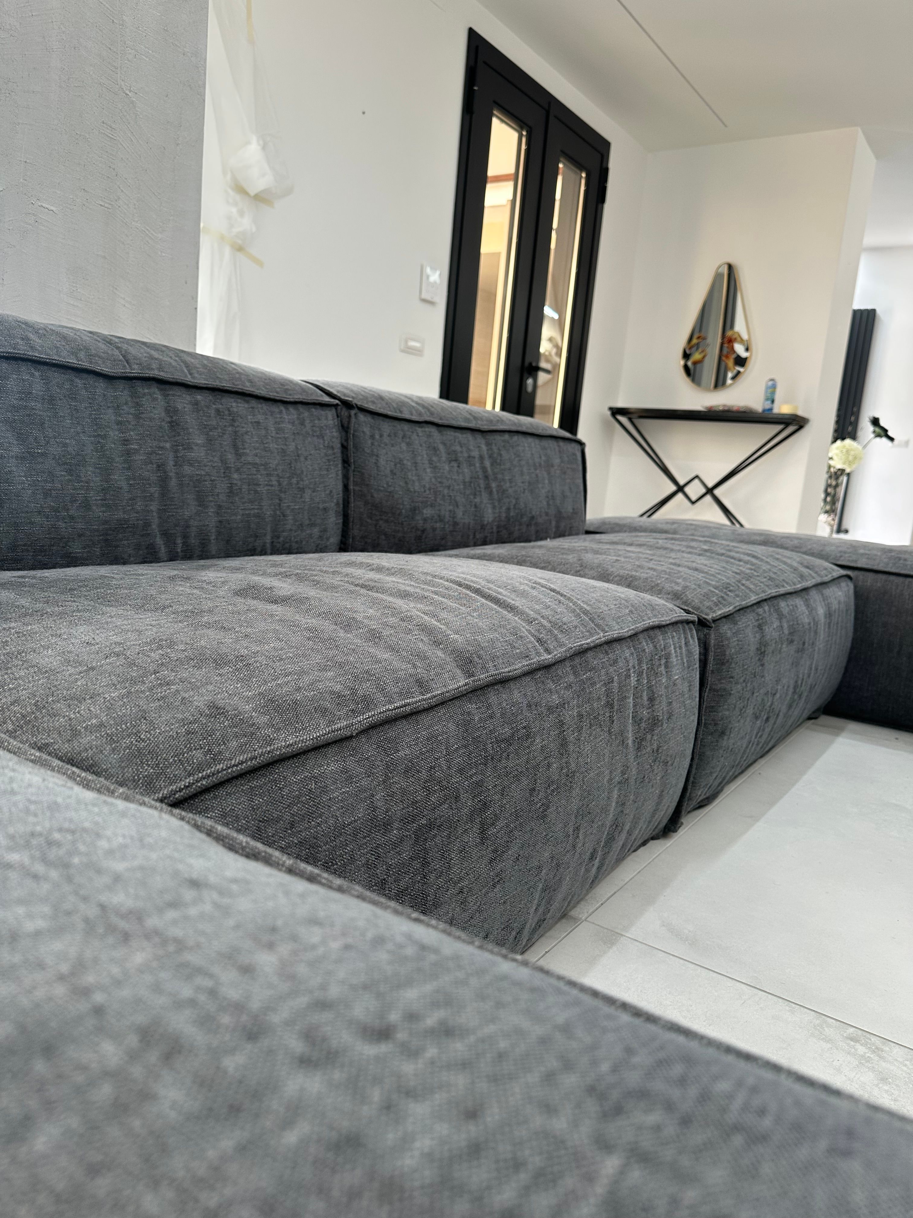 Divano modulare Peanut B. in tessuto (grigio) Details