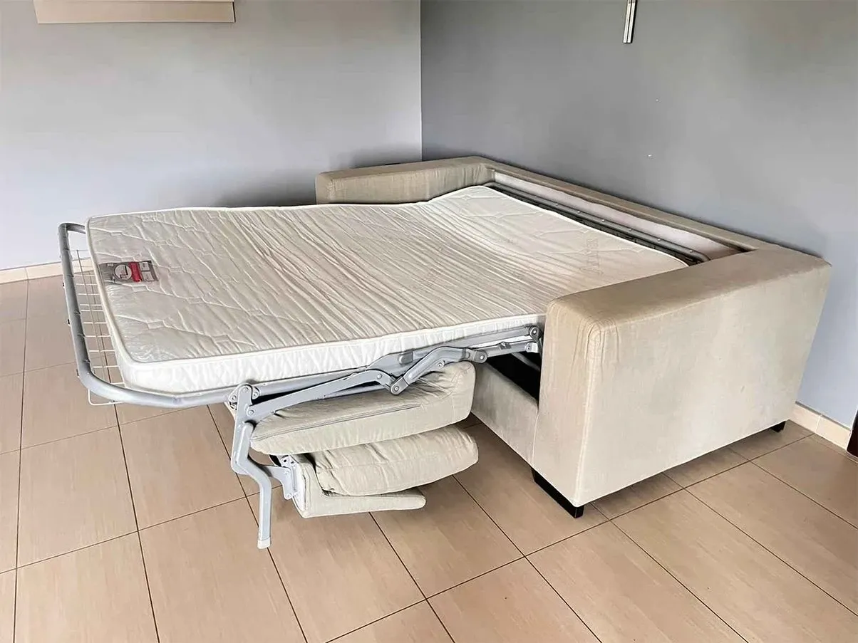 Schlafsofa mit abnehmbarem Stoffbezug (grau) 1