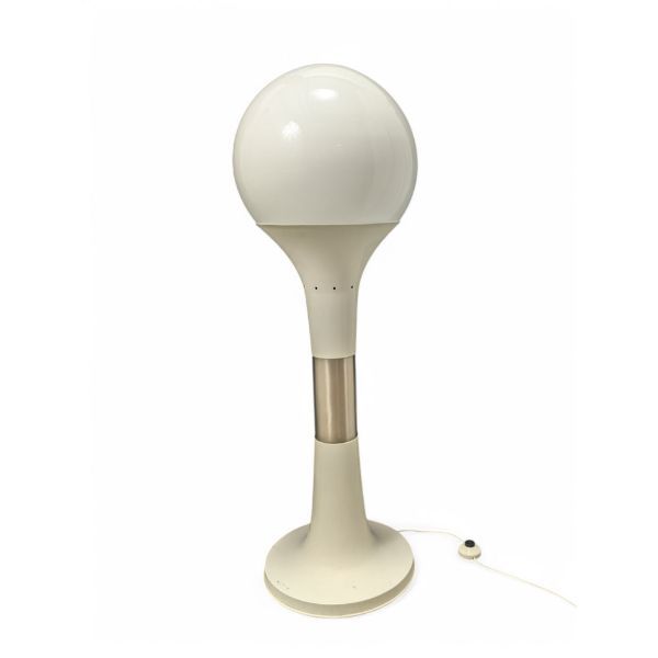 Lampada da terra space age in vetro di Murano soffiato bianco (anni '70), image